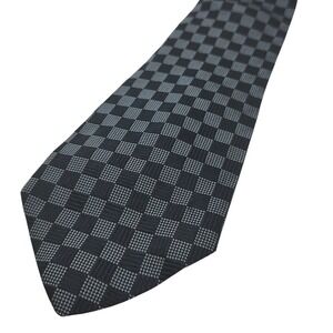 Silk Grosvenor London Tie Blue‎ Checkered Necktie Made In Italy